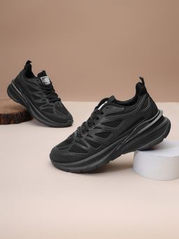 Truffle Collection - Black Solid Sneakers