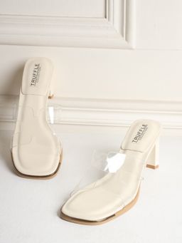 Truffle Collection - Beige Solid Heels