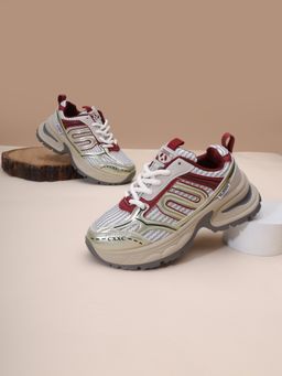 Truffle Collection - Red Solid Sneakers