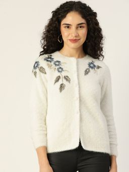 APSLEY - Off White Embroidered Cardigan