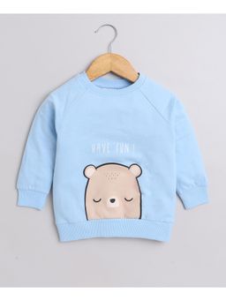 Bumzee - Sky Blue Boys Full Sleeves Cotton Sweatshirt