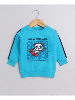Bumzee - Morpho Blue Boys Full Sleeves Cotton Sweatshirt