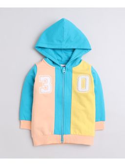 Bumzee - Multi Boys Full Sleeves Cotton Hooded Sweatshirt