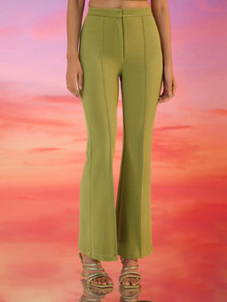 RSVP by Nykaa Fashion - Olive Green Fit And Flare High Waist Pants