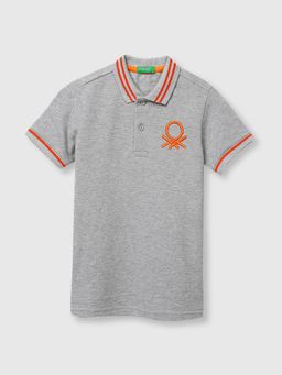 United Colors of Benetton - Solid T-shirt- Grey