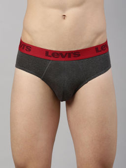 Levi's - 066 Active Brief for Men with Contoured Double Pouch Smartskin Technology (Grey)