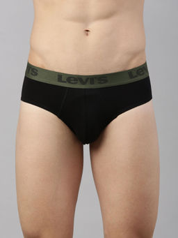 Levi's - 066 Men's Cotton Solid Brief - Mid Rise, Outer Elastic Waistband (Pack of 2)