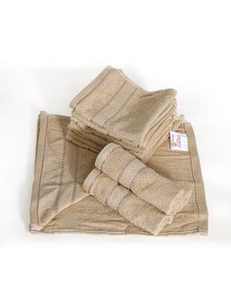 Layers - Everfresh Cotton 380 GSM Beige Face Towels - Beige (Pack of 12)