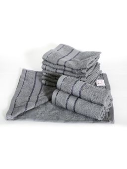 Layers - Everfresh Cotton 380 GSM Grey Face Towels - Grey (Pack of 12)