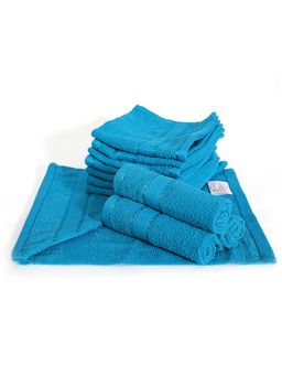 Layers - Everfresh Cotton 380 GSM Blue Face Towels - Blue (Pack of 12)