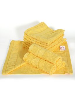 Layers - Everfresh Cotton 380 GSM Yellow Face Towels - Yellow (Pack of 12)