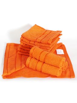 Layers - Everfresh Cotton 380 GSM Orange Face Towels - Orange (Pack of 12)