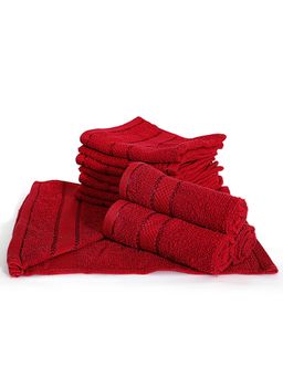 Layers - Everfresh Cotton 380 GSM Red Face Towels - Red (Pack of 12)