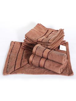 Layers - Everfresh Cotton 380 GSM Brown Face Towels - Brown (Pack of 12)