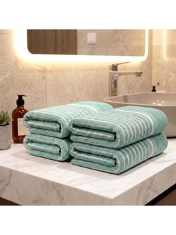 Athom Living - Ultra Soft Quick Dry Premium Cotton Hand Towel (Pack of 4) - Blue (M)