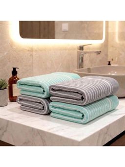 Athom Living - Ultra Soft Quick Dry Premium Cotton Hand Towel (Pack of 4) - Multi-Color (M)