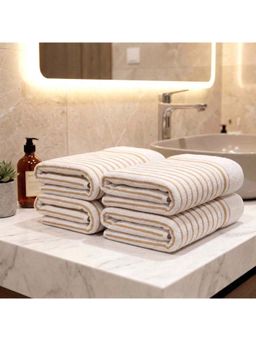 Athom Living - Ultra Soft Quick Dry Premium Cotton Hand Towel (Pack of 4) - Brown (M)