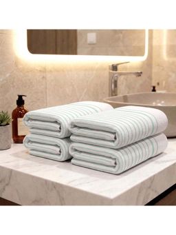 Athom Living - Ultra Soft Quick Dry Premium Cotton Hand Towel (Pack of 4) - Green (M)