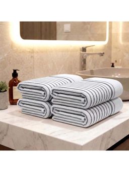 Athom Living - Ultra Soft Quick Dry Premium Cotton Hand Towel (Pack of 4) - Grey (M)