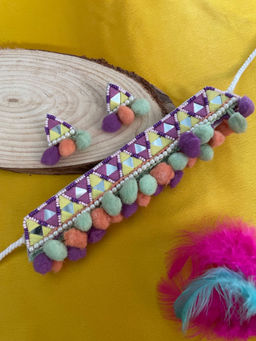 Digital Dress Room - Mirror Work Bohemian Beaded Choker Set