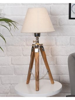 Homesake - Table Lamp Wood Tripod White Jute