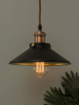Homesake - Black Cone Pendant Hanging Copper Holder