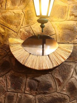 Revive Home - Eye Shaped Decorative Mirror Crafted with Natural Sea Grass