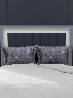 At Home by Nilkamal - Aurora Elegance Pillow Covers with Frill Set of 2-Grey