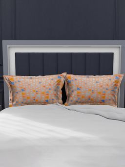 At Home by Nilkamal - Aurora Eden Pillow Covers with Frill Set of 2-Peach