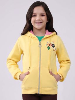 Monte Carlo - Girls Hooded Neck Full Sleeve Jacket - Yellow