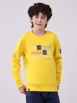 Monte Carlo - Boys Round Neck Full Sleeve Sweatshirt - Yellow
