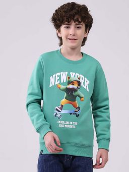 Monte Carlo - Boys Round Neck Full Sleeve Sweatshirt - Green