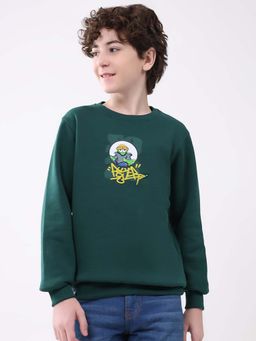 Monte Carlo - Boys Round Neck Full Sleeve Sweatshirt - Green
