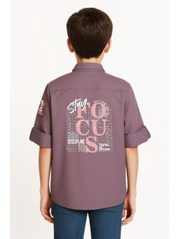 CAVIO - Boys Cotton Full Sleeves Printed Shirt - Purple