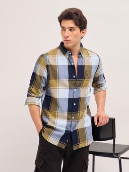 The Bear House - Men's Slim Fit Cotton Checkered Shirt