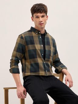 The Bear House - Men's Slim Fit Cotton Checkered Shirt