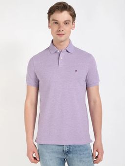 Tommy Hilfiger - Lavender Solid Regular Fit Cotton Polo T-Shirt