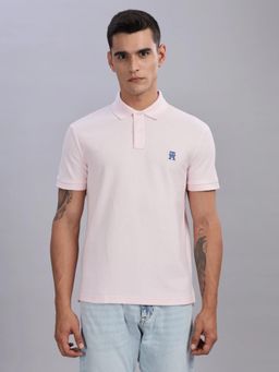 Tommy Hilfiger - Pink Solid Regular Fit Cotton Polo T-Shirt