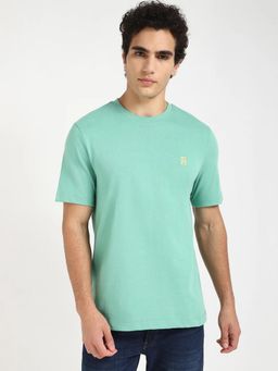 Tommy Hilfiger - Green Solid Regular Fit Cotton T-Shirt