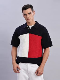 Tommy Hilfiger - Colour Blocked Relaxed Fit Cotton Polo T-Shirt