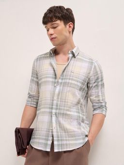 The Bear House - Men's Multi Colour Slim Fit Cotton Checkered Shirt