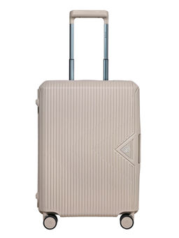 CARLTON - Unisex Beige Lock Cabin Hard Trolley Bag