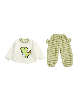 Hopscotch - 2-Piece Dinosaur Embroidered Sweatshirt And Joggers