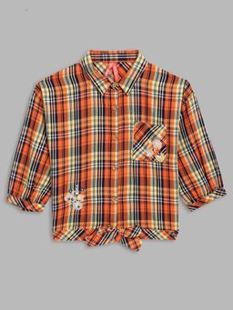 Blue Giraffe - Girls Multi-Color Checks Top