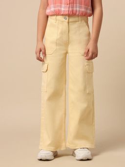 U.S. POLO ASSN. - Girls Yellow Solid Wide Leg Cargo