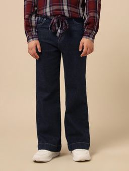 U.S. POLO ASSN. - Girls Blue Solid Straight Jeans with Belt