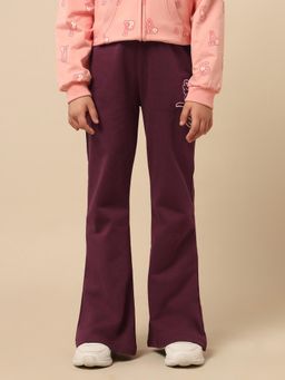 U.S. POLO ASSN. - Girls Purple Solid Bootcut Trouser