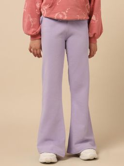 U.S. POLO ASSN. - Girls Lavender Solid Bootcut Trouser
