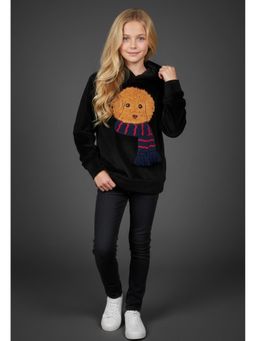 CHERRY CRUMBLE BY NITT HYMAN - Kids Black Embroidered Hoodie