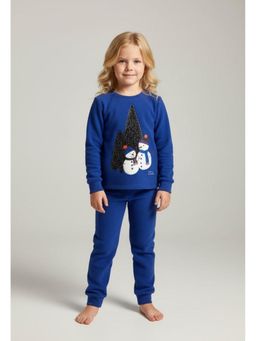 CHERRY CRUMBLE BY NITT HYMAN - Kids Blue Embroidered Sweatshirt & Pyjama